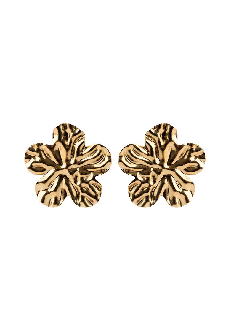 Emily Westwood Cercei texturati in forma de floare - Auriu