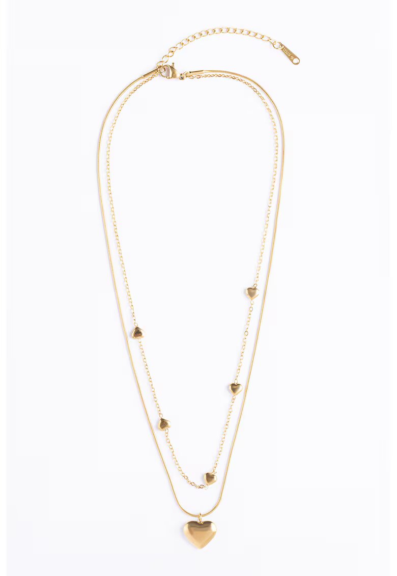 Emily Westwood Colier placat cu aur de 18K si inimi - Auriu