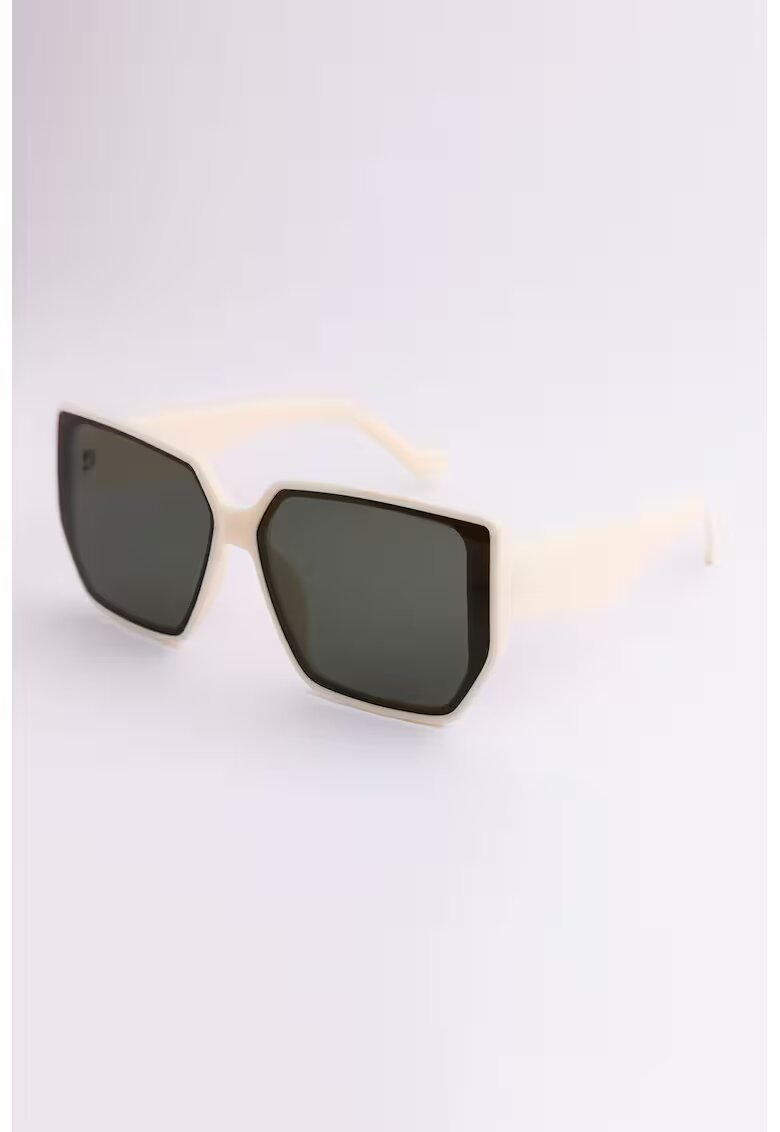 Emily Westwood Ochelari de soare butterfly supradimensionati Hailey - Alb fildes/Negru