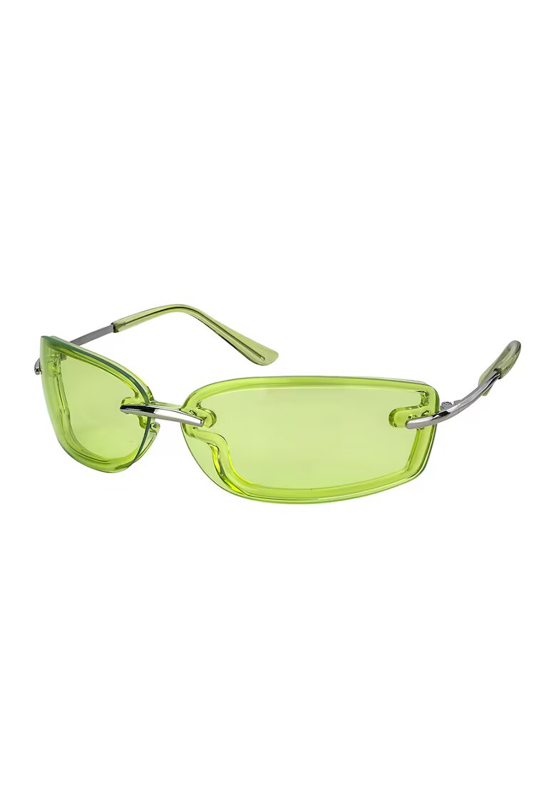 Emily Westwood Ochelari de soare dreptunghiulari Reagan - Verde lime/Argintiu
