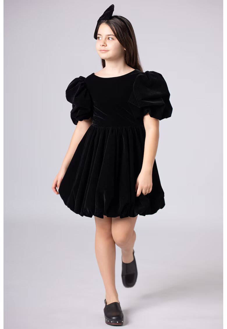 EMMA concept wear Rochie evazata cu maneci bufante - Negru