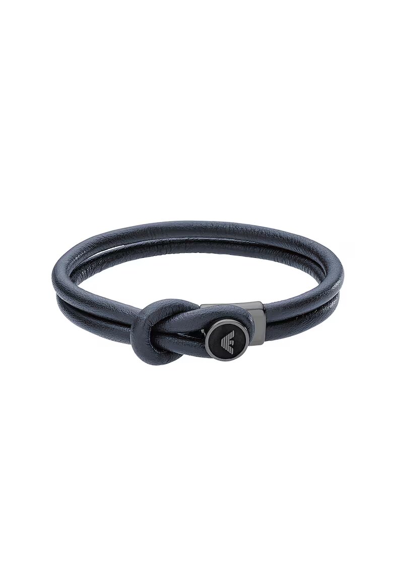 Emporio Armani Bratara de piele - Albastru inchis/Bleumarin