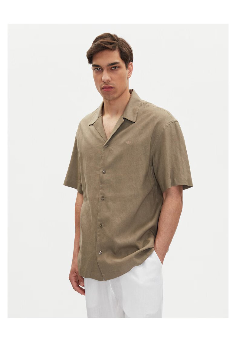 Emporio Armani Camasa barbati maro - bumbac