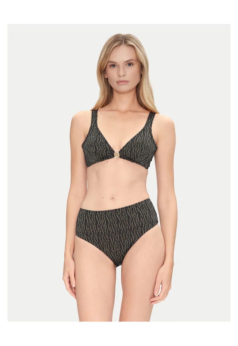 Emporio Armani Costum de baie dama - negru/galben
