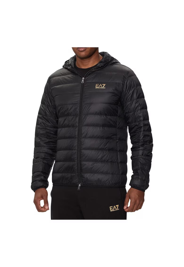 Emporio Armani Geaca EA7 Core Identity Packable Down Hood 38267 - Auriu/Negru