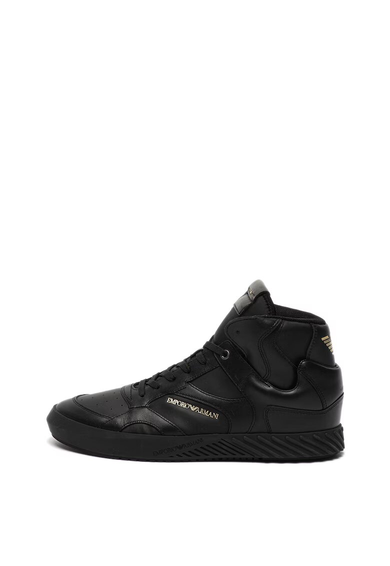 Emporio Armani Pantofi sport mid-high de piele ecologica si material textil