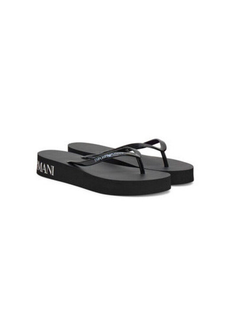 Emporio Armani Papuci flip-flop dama XVQS09 XN118 - Sintetic - Negru - Negru