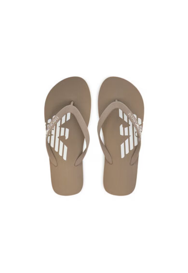 Emporio Armani Papuci flip-flop unisex XVQS08 XN746 - Sintetic - Bej - Bej