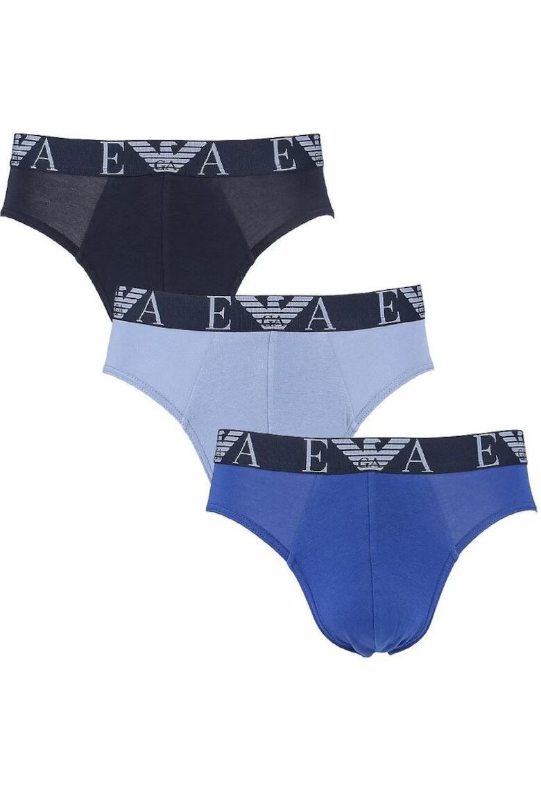 Emporio Armani Set 3 perechi de chiloti barbati - albastru - bumbac