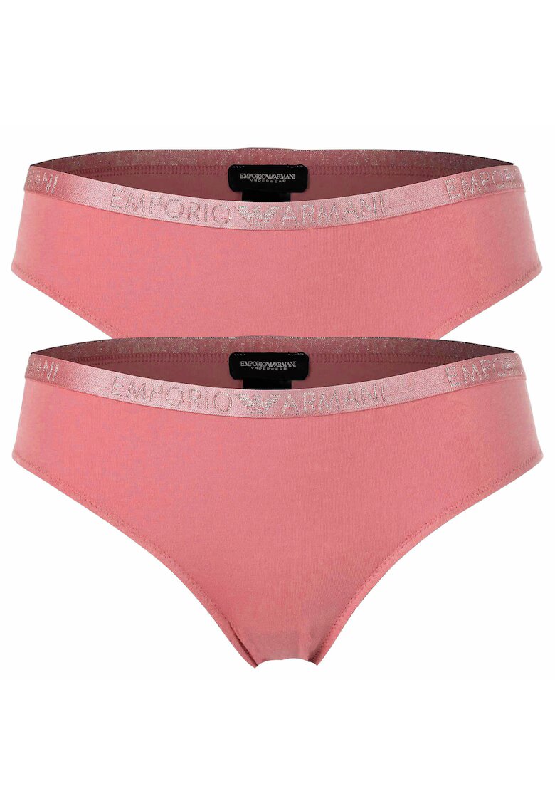 Emporio Armani Set de chiloti cu banda logo in talie Essential 17559 - 2 perechi - Roz