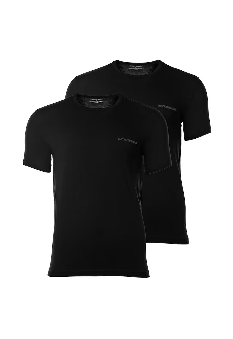 Emporio Armani Set de tricouri de bumbac cu logo - 2 piese - Negru