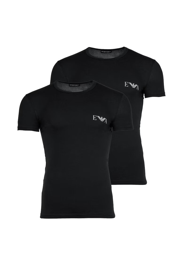 Emporio Armani Set de tricouri slim fit - 2 piese - Negru