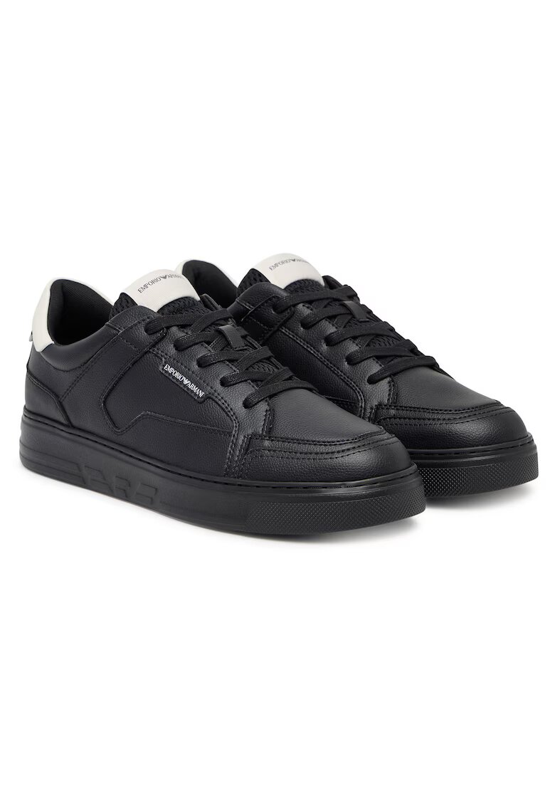 Emporio Armani Tenisi din piele naturala - Negru