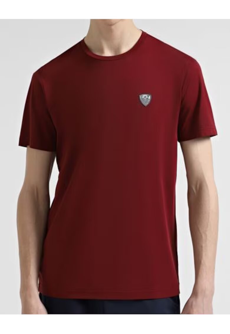 Emporio Armani Tricou barbati - EA7 regular - burgundia - viscoza 60%