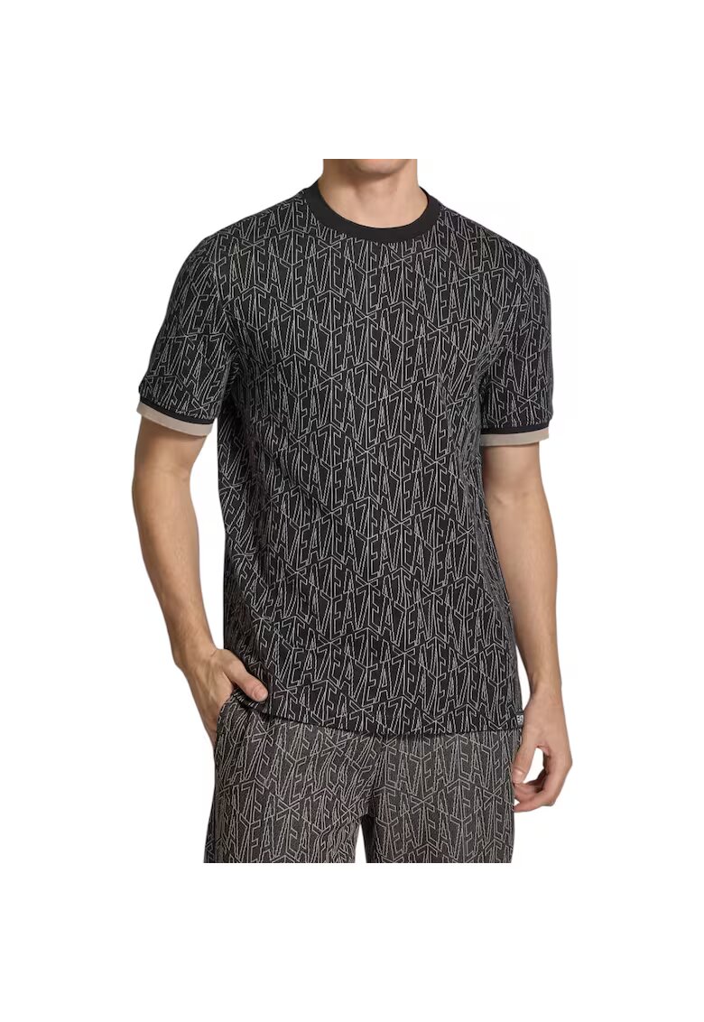 Emporio Armani Tricou EA7 Train Graphic Jacquard 40751 - Negru