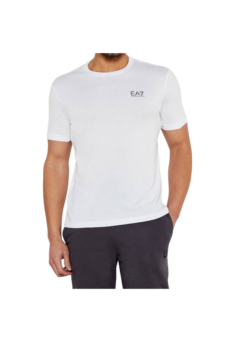 Emporio Armani Tricou EA7 Train Logo Series 40714 - Alb/Gri