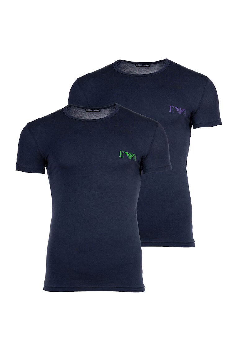 Emporio Armani Underwear Set de tricouri slim fit - 2 piese - Albastru inchis