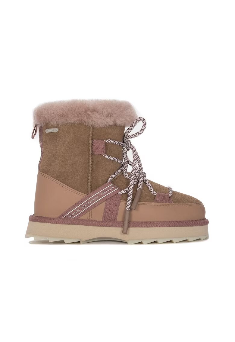 Emu Botine dama piele naturala - maro/roz -