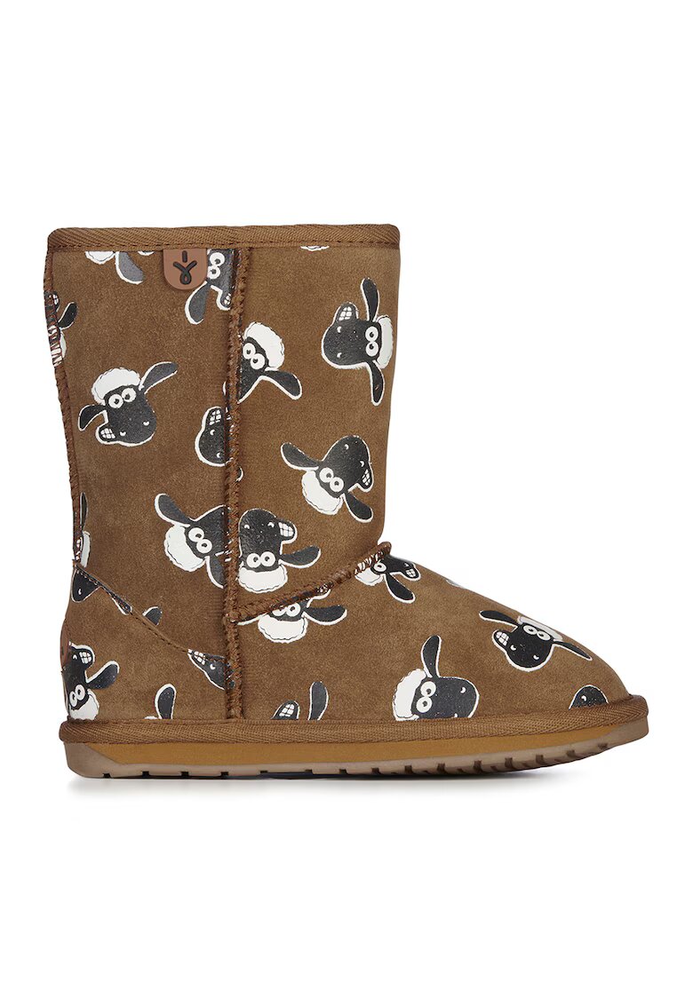 Emu Cizme fara inchidere - cu model Shaun The Sheep - Maro camel