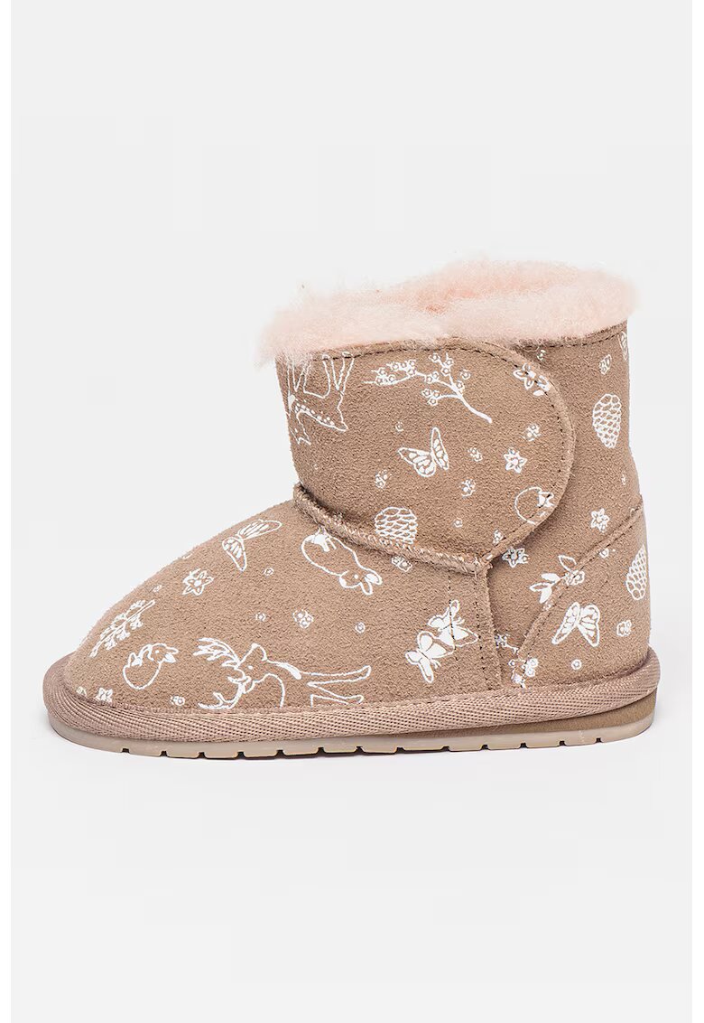 Emu Cizme joase din piele intoarsa Woodland Toddle - Maro