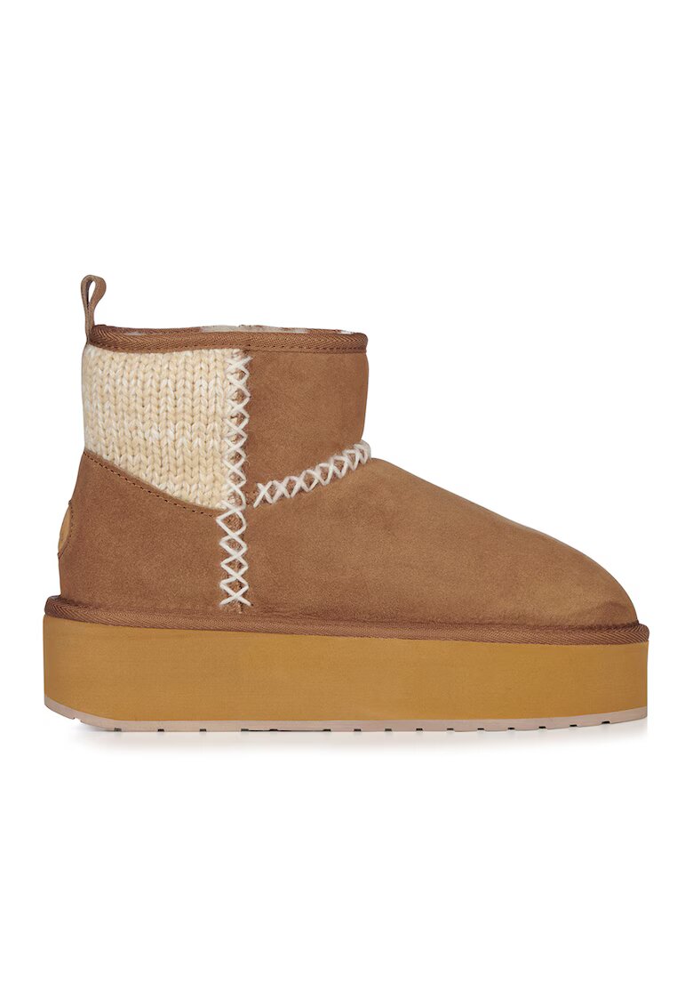Emu Ghete flatform de piele intoarsa fara inchidere Stinger - Maro camel