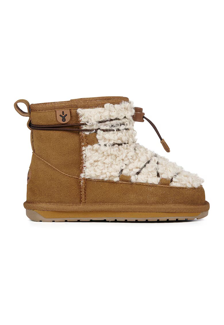 Emu Ghete slip-on de piele intoarsa cu garnituri de lana Mauboy - Caramel