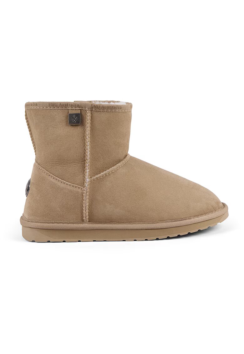 Emu Ghete slip-on de piele intoarsa cu logo discret - Bej deschis
