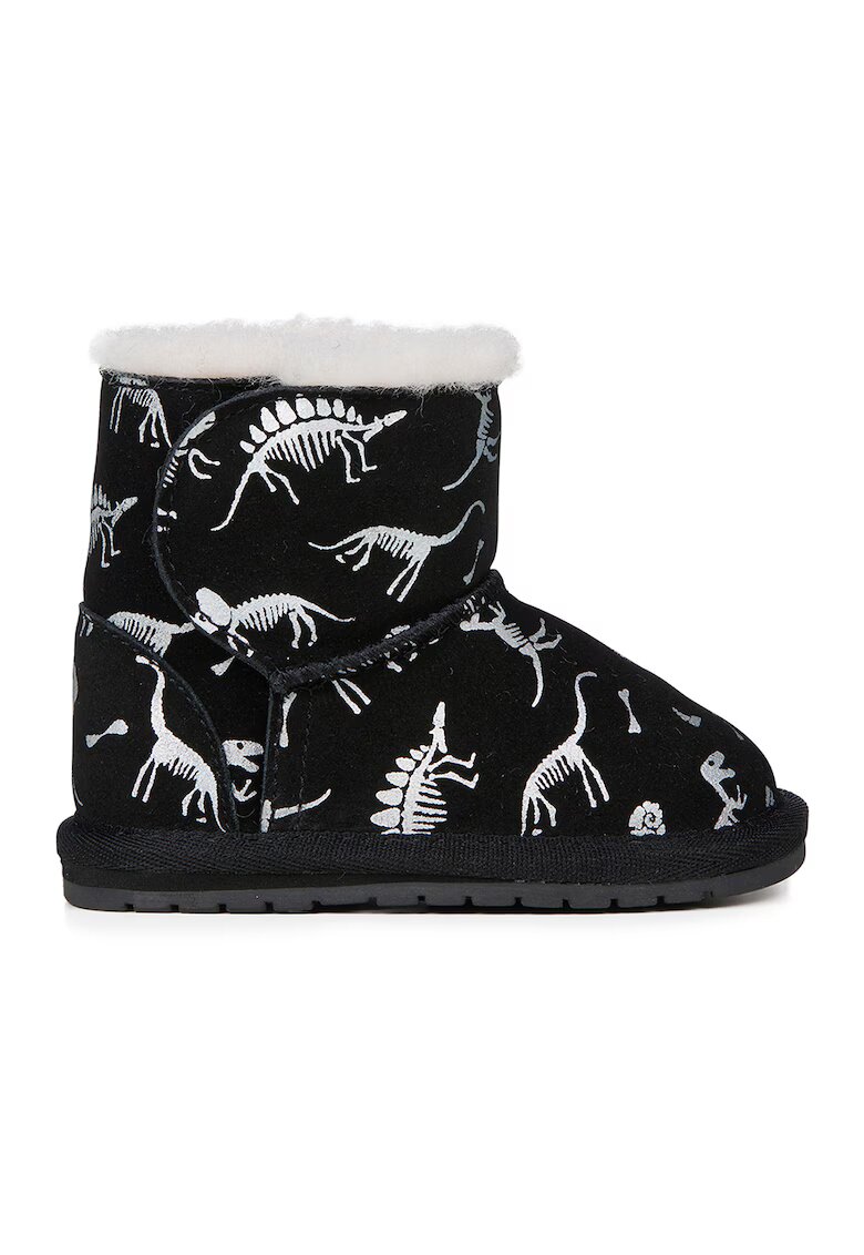 Emu Ghete slip-on de piele intoarsa - Negru/Alb murdar