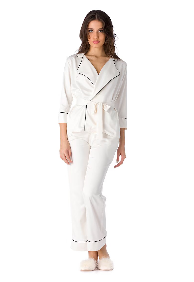En Prive Pijama din satin Iris - Alb