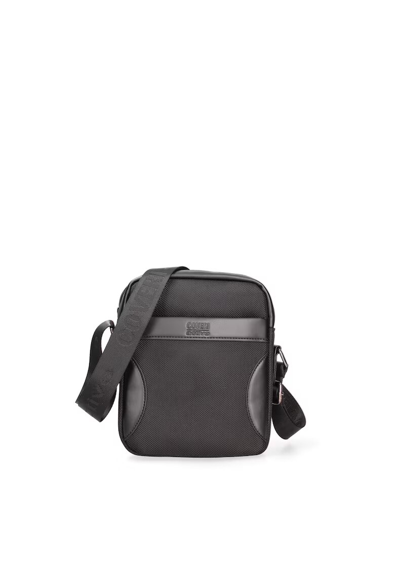 Enrico Coveri Geanta crossbody cu model uni si insertii din piele ecologica - Negru