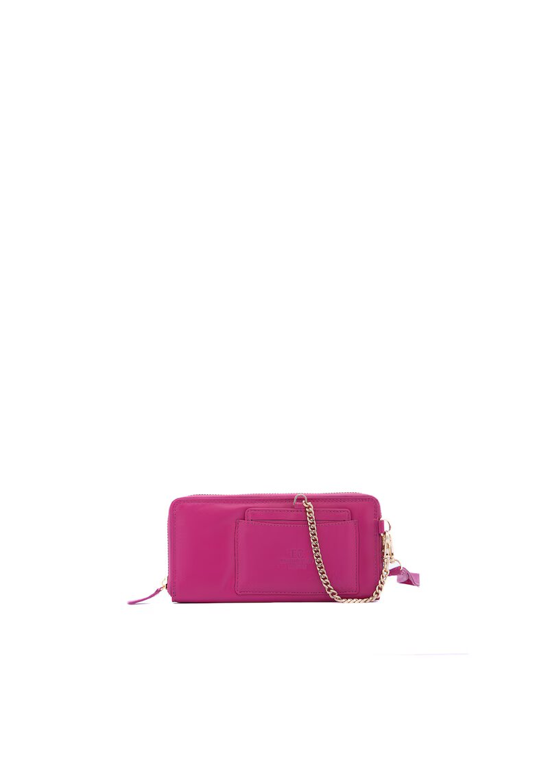 Enrico Coveri Portofel din piele ecologica cu portcart - Fucsia