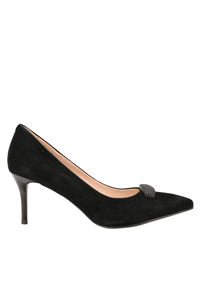 Epica Pantofi eleganti - dama - JI70005A negru - piele intoarsa - cu toc - Negru