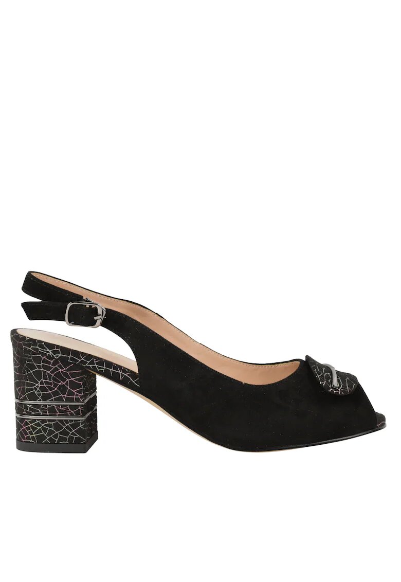 Epica Pantofi eleganti - dama - K360070A negru - piele intoarsa - cu toc - Negru