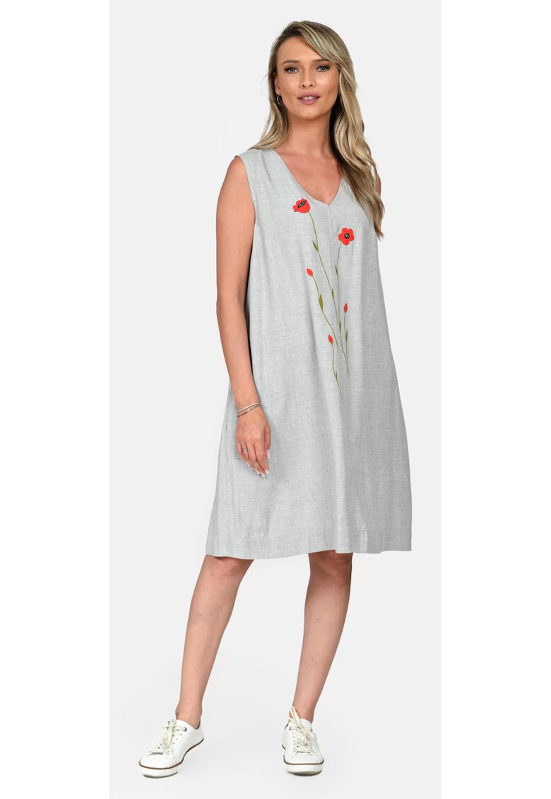 Eranthe Rochie Dama - V-Neckline V341 - cu Pictura Realizata Manual