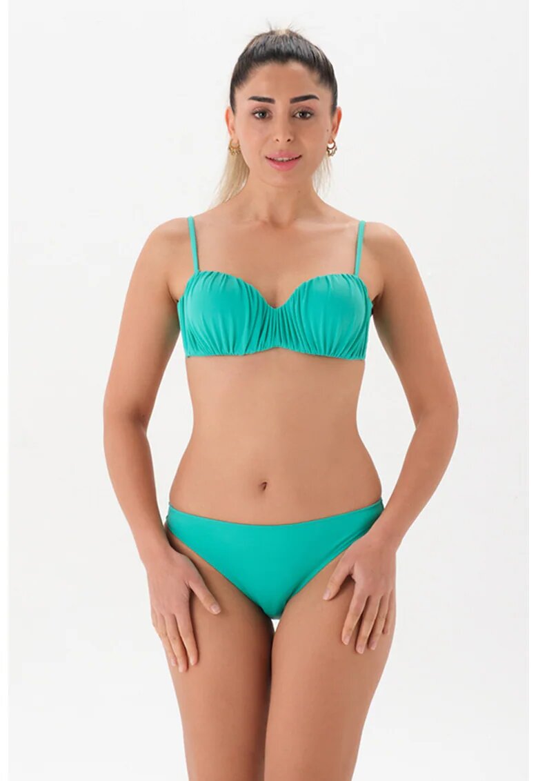 EROS Costum de baie din doua piese cu fronseuri - Turcoaz