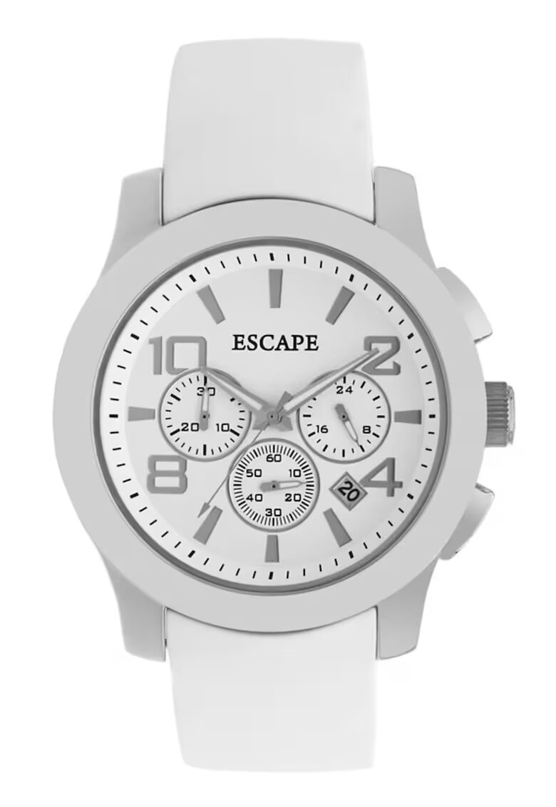 Escape Ceas barbatesc model ECP10675 - curea din silicon - alb - 46mm - rezistenta la apa 5 ATM