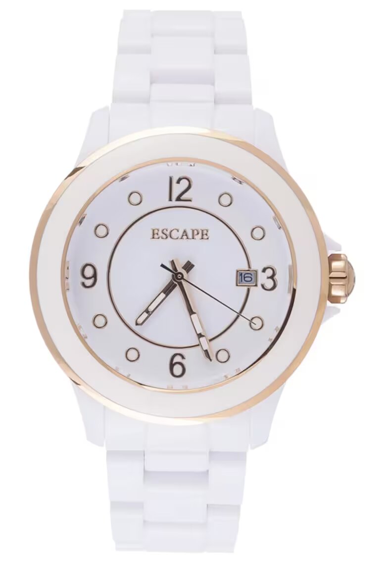 Escape Ceas dama - plastic - 40 mm - 5 ATM - alb/auriu