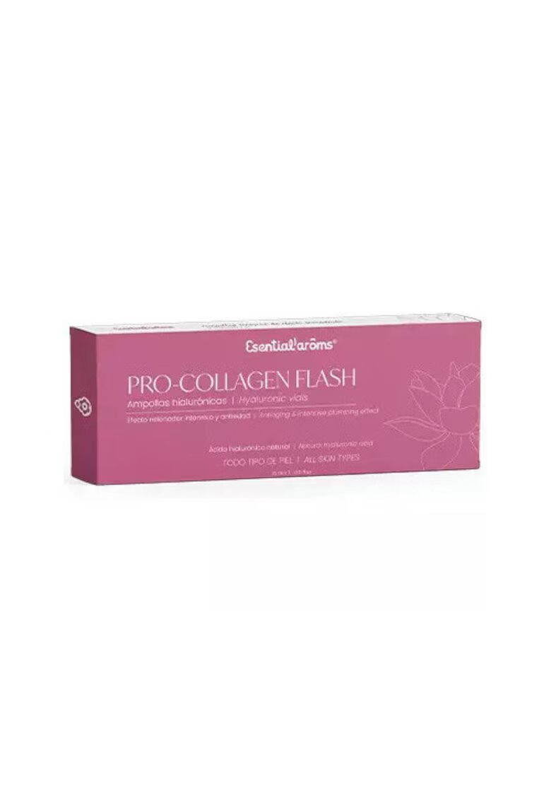 Esentialaroms Fiole cu acid hialuronic natural - Pro-collagen Flash - antiaging - 7 x 1.5ml