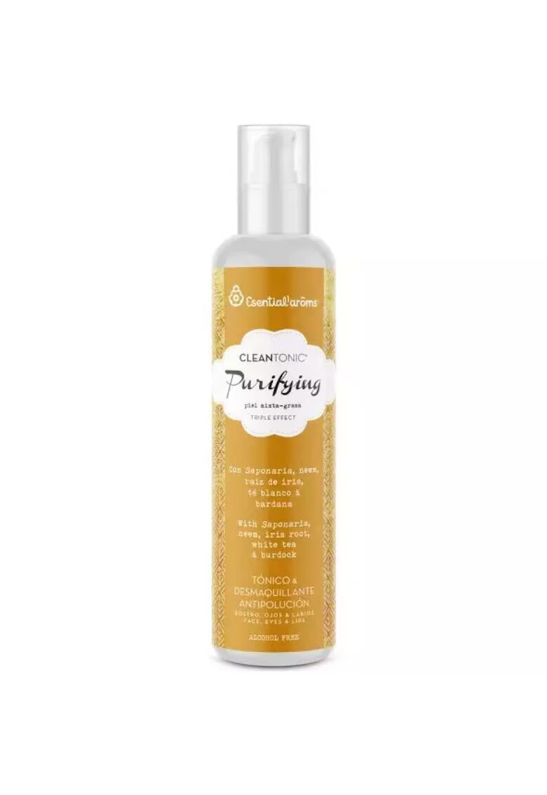 Esentialaroms Lotiune tonica si demachiant bio anti poluare pentru fata - ochi si buze - Cleantonic Purifying - 200 ml