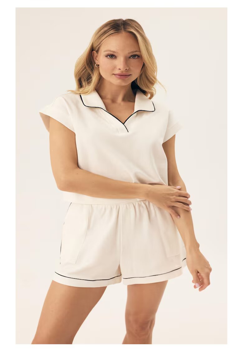 Esotiq Costum dama Remi Alb crem - Crem