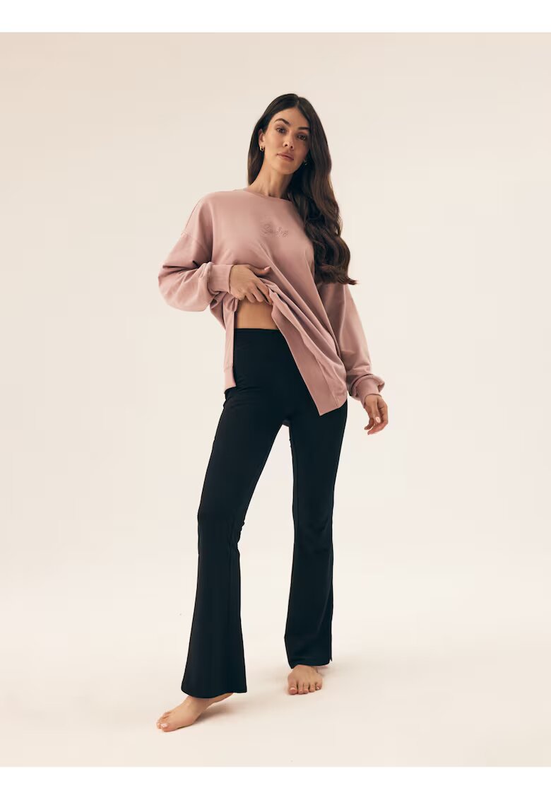 Esotiq Pantaloni dama negru - bumbac - fara inchidere