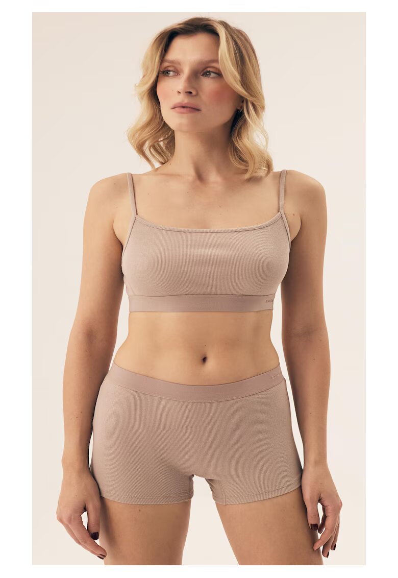 Esotiq Pantaloni scurti Ryoko bej deshis - Bej deschis melange