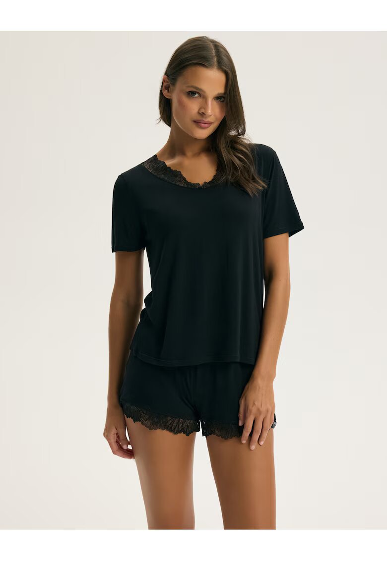 Esotiq Pijama dama Negru Canti - Uni