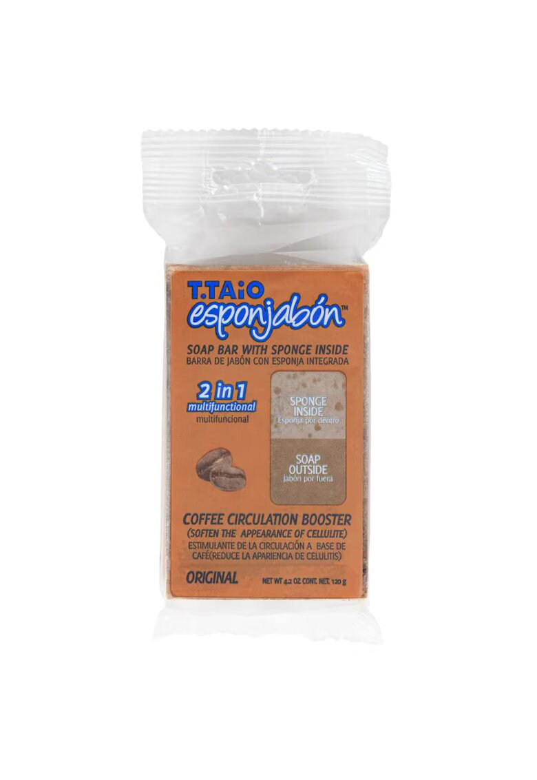 Esponjabon 2 in 1 Burete de baie si sapun incorporat - cu pudra de cafea - 120 gr