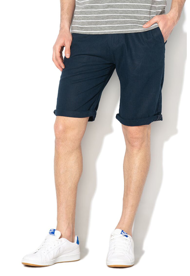 ESPRIT Bermude relaxed fit din amestec de in - Albastru inchis