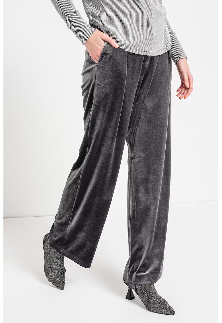 ESPRIT Pantaloni de catifea cu croiala ampla - Gri cenusiu