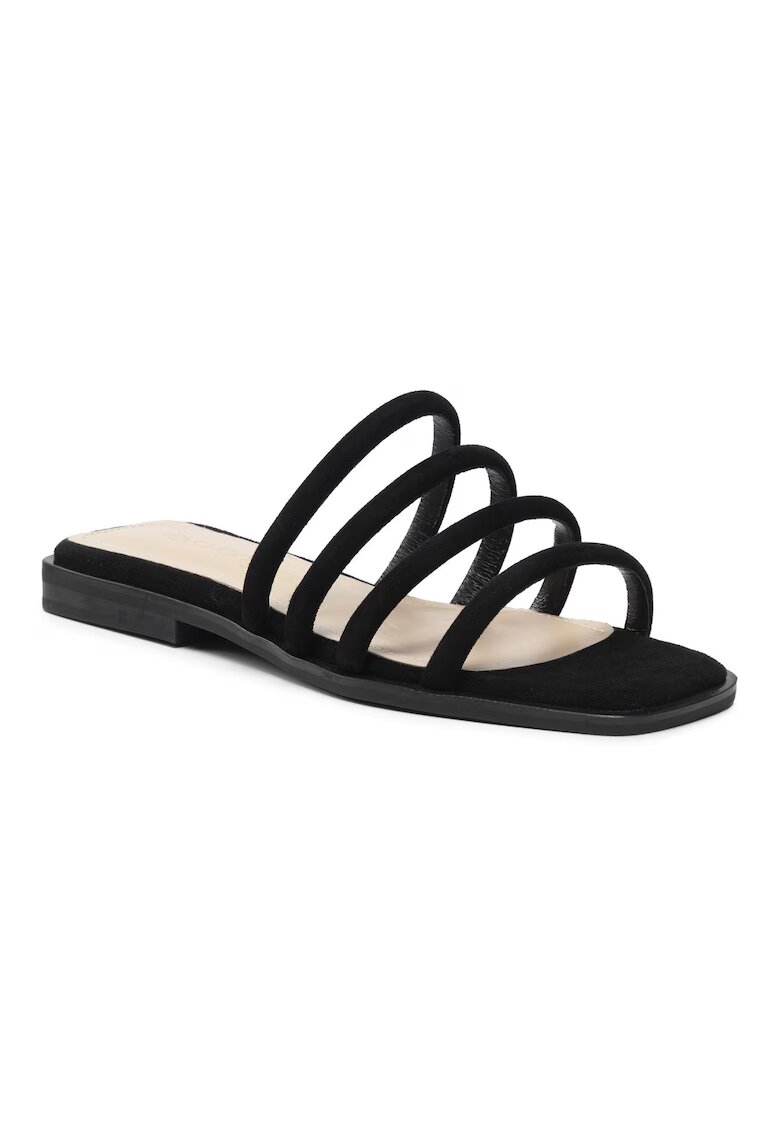 Eva Longoria Papuci flip-flop dama - 300118153 - Piele naturala - Negru - Negru