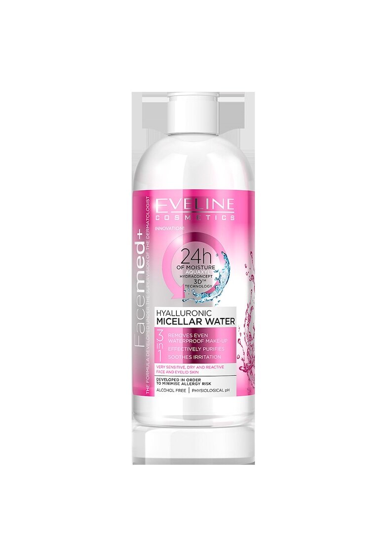 Eveline Cosmetics Apa micelara Facemed+ 3 in 1 Hyaluronic 400 ml
