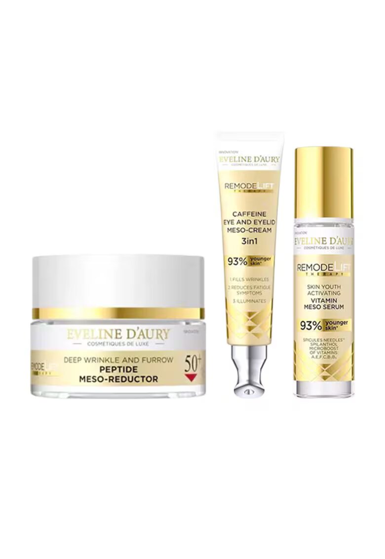 Eveline Cosmetics Set Eveline D’Aury 50+ - Remodelift Therapy - cu Crema de fata 50 ml - Ser vitaminizant 30 ml si Crema pentru ochi si pleoape 20 ml