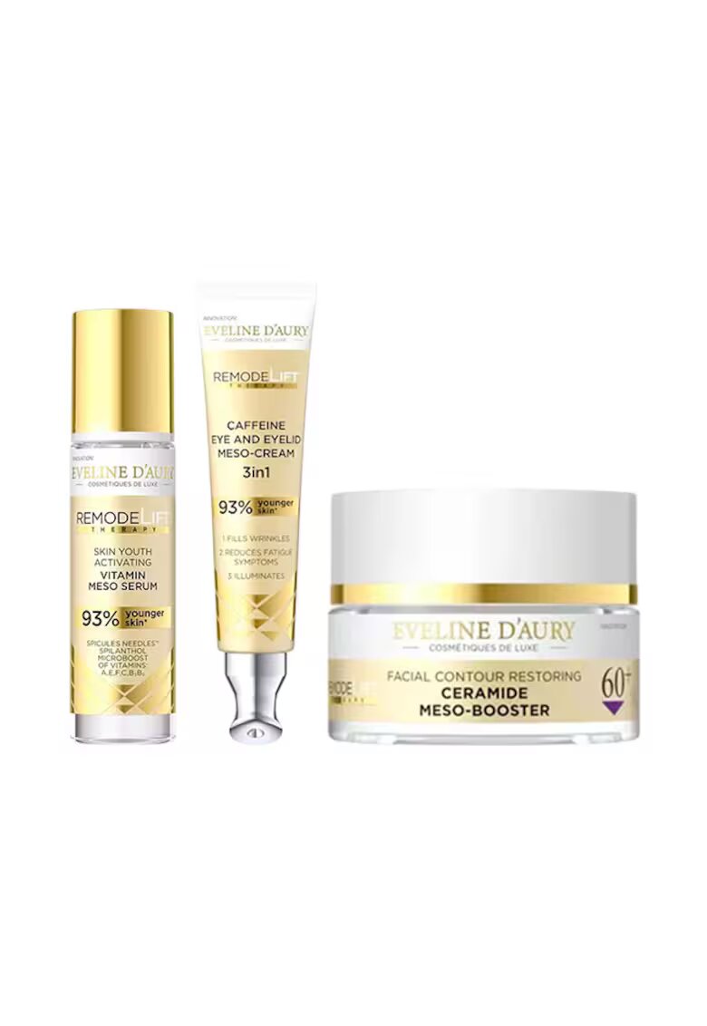 Eveline Cosmetics Set Eveline D’Aury 60+ - Remodelift Therapy - cu Crema de fata 50 ml - Ser vitaminizant 30 ml si Crema pentru ochi si pleoape 20 ml